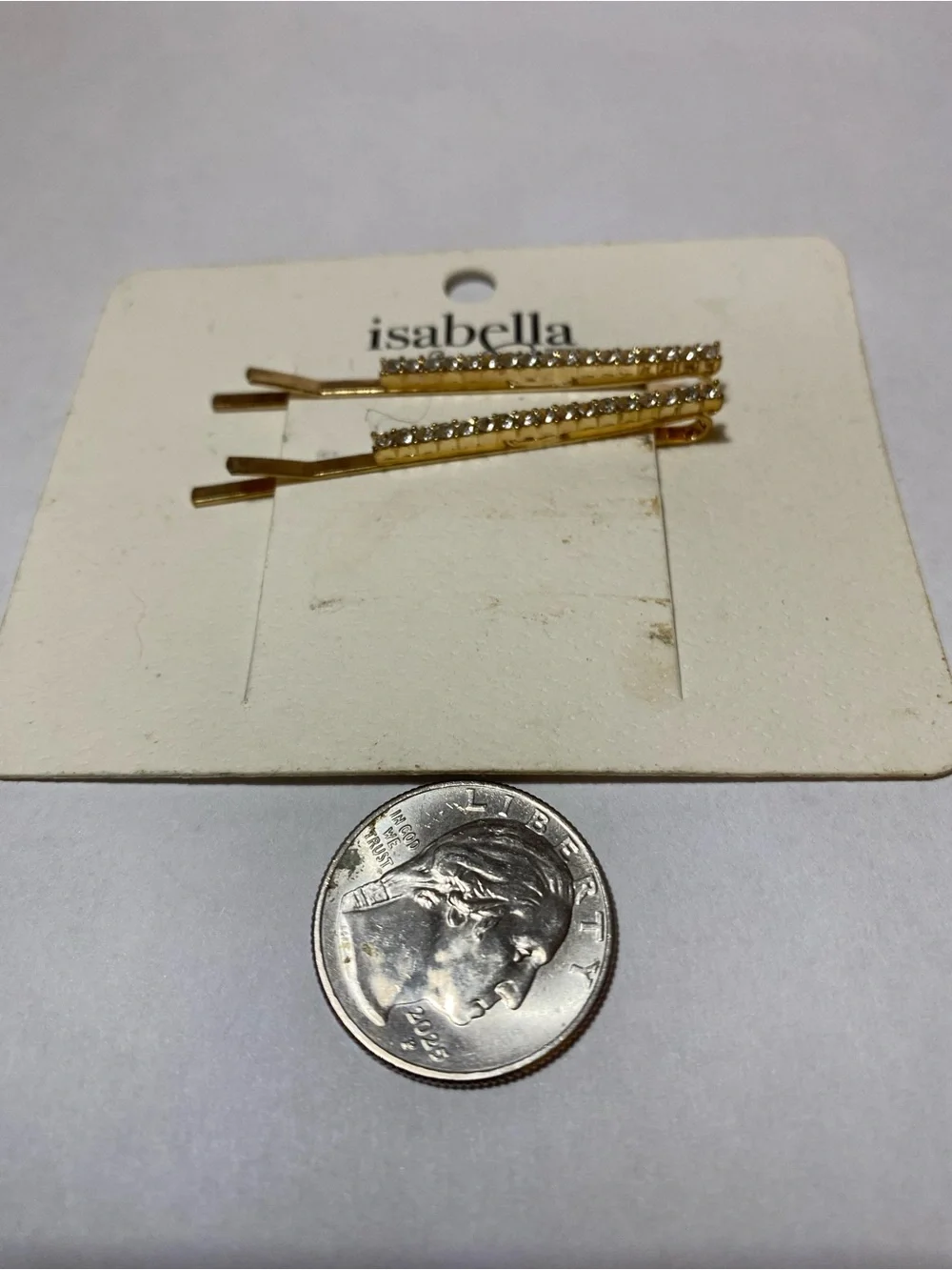 Abella Gold Rhinestone Bobby Pins